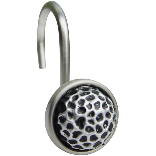 Elegant Home Decorative Shower Hooks, Satin Nickel/Black