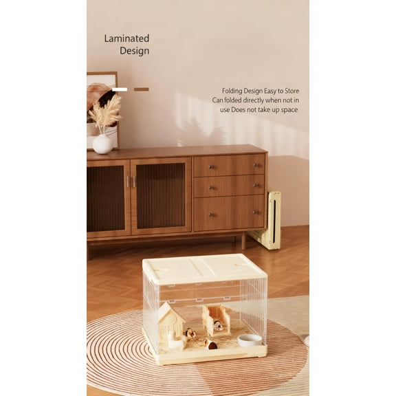 Acrylic Hamster Cage Starter Kit – Chew-Proof Small Animal Habitat with Platform, Wheel, Water Bottle, Hideout, Bowl & Accessories – Fits Hamsters, Gerbils, Chinchillas, Hedgehogs