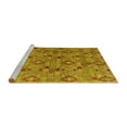 thumbnail image 2 of Ahgly Company Machine Washable Indoor Square Abstract Yellow Modern Area Rugs, 7' Square, 2 of 4