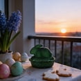 thumbnail image 6 of Bunny on Nest Glass Dish, Rabbit-Shaped Candy Dish with Lid, Crystal Candy Jar for Cookies, Snacks and Desserts, Vintage Candy Bowl for Easter Spring Home Kitchen Office Table Decor, Green, 6 of 6