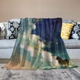 thumbnail image 2 of Orinice Galaxy Space Flannel Throw Blanket Cloudscape Clouds Stars Moon Distant Galaxies Warm Lightweight Cozy Blanket for Bedroom Living Rooms Sofa Couch  40x50in, 2 of 6