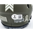 thumbnail image 5 of Terry Bradshaw Autographed Pittsburgh Steelers Army Green Salute to Service Speed Mini Helmet Beckett BAS Witness 241642, 5 of 5