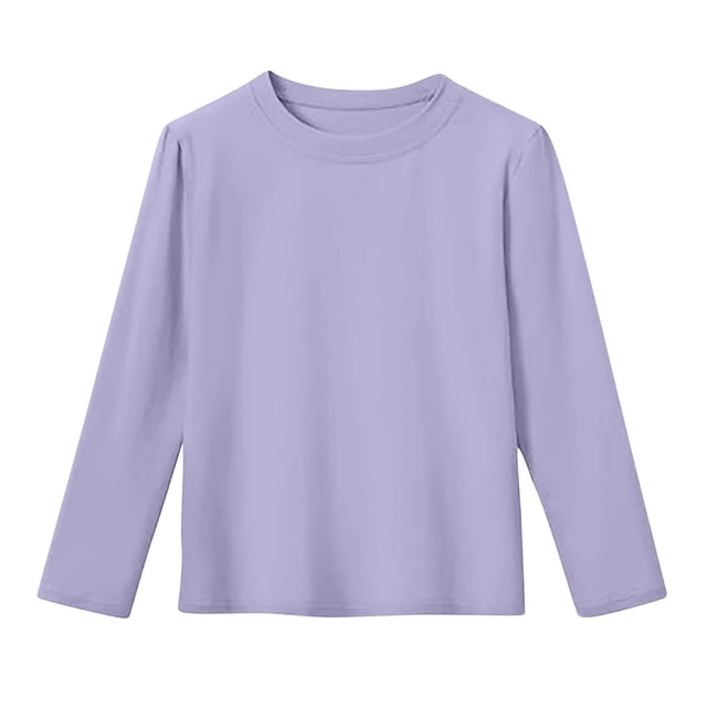 cfhntfmh Chemises en Coton à Manches Longues pour Garçons et Filles, T-Shirt Décontracté à Col Rond, Automne Hiver