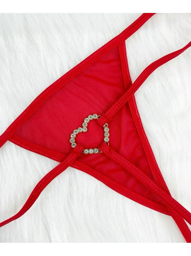 Rhinestone Heart Thong Sheer - Walmart.com display picture 1