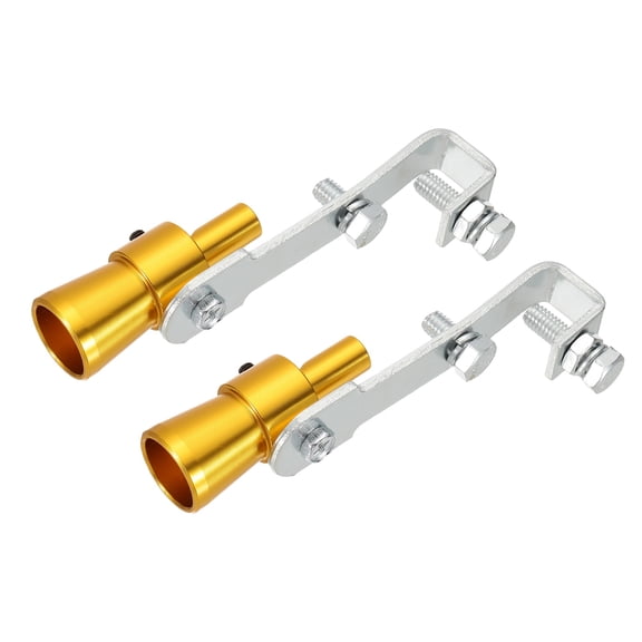 Uxcell 2 Pcs Car Exhaust Whistle, Aluminum Alloy Universal Sound Exhaust Muffler Pipe Whistle Car Tail Pipe Sound Enhancer Simulator for Cars Motorcycles, Gold