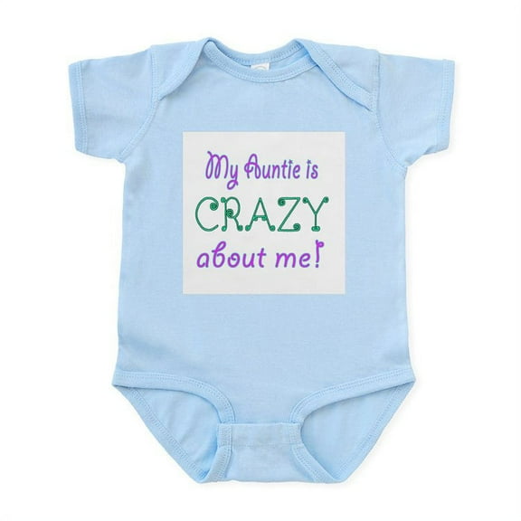 CafePress - My Auntie Is Crazy About Me Body Suit - Baby Light Bodysuit, Size Newborn - 24 Months