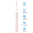 thumbnail image 1 of T100 Pink Electric Toothbrush with 16500 RPM High-Frequency Vibration, 2 Modes (Standard/Soft), 30-Day Long Battery Life, IPX7 Waterproof, Lightweight Design, 1 Replacement Brush Head - Deep 360°, 1 of 7