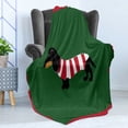 thumbnail image 4 of Dachshund Soft Flannel Fleece Blanket, Abstract Canine Cartoon Design Dachshund Puppy in Stripped Shirt Funny Character, Cozy Plush for Indoor and Outdoor Use, 60" x 80", Multicolor, by Ambesonne, 4 of 5