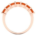 thumbnail image 5 of 2.03 ct Brilliant Princess Cut Simulated Red Diamond 14k Rose Gold Eternity Band SZ 9, 5 of 6