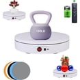 thumbnail image 1 of JAYEGT Motorized Rotating Display Stand，180Lbs Load，360 Degree Electric Rotating Turntable for Photography Products Display，Live Show,Remote Control +5 Colors Backgrounds(White / 8.66inch, 1 of 7