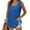 Blue, variant on Njoeus Plus Size Tops for Women, Oversized Tshirts for Women women's Sleeveless Flowy Tank Top Pleated Neck Summer Loose T-Shirt Casual Tunic Tops Blouses S-XXL