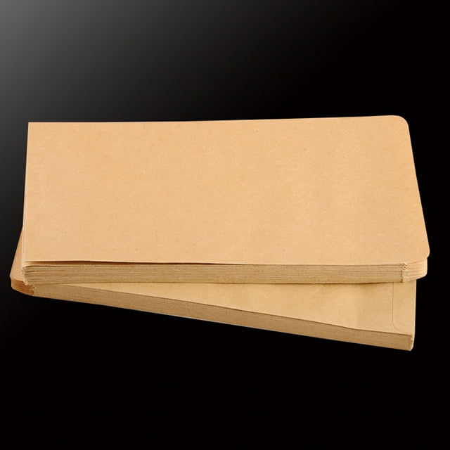 SKISUNO Rectangular Light Brown Kraft Paper Envelopes 200Pack for Holidays Classic Plain Postcard Envelopes