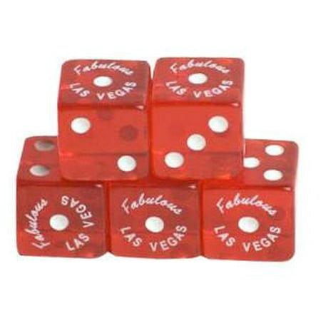 100 Pack of Fabulous Las Vegas Clear Red Dice for