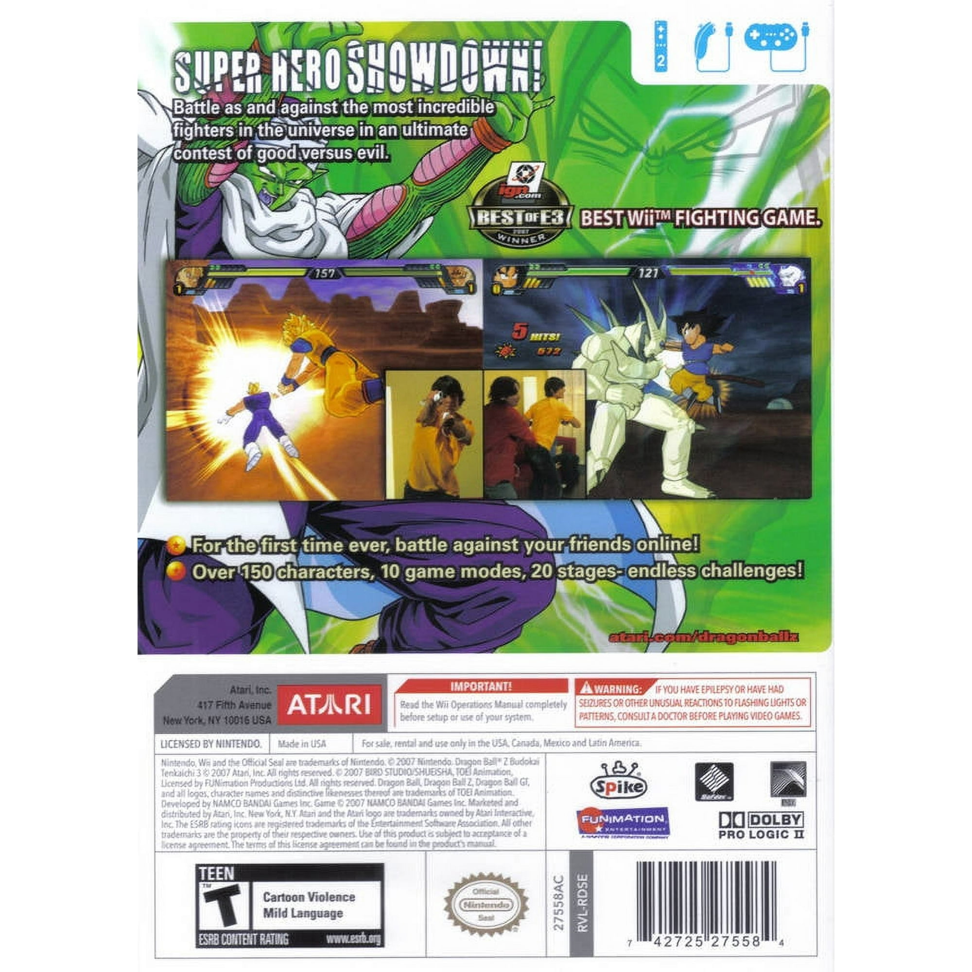 Dragon Ball Z Budokai Tenkaichi 3 Wii Walmart