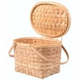 Vintiquewise Extra Large Woodchip Picnic Basket with Cover and Drop