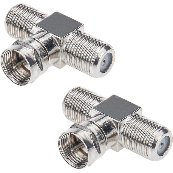 Coaxial Cable Splitter, Tv Splitter 2 In 1 Out 2-pack F Type Rg6 Male To 2 F Female 3 Way Cable Splitter