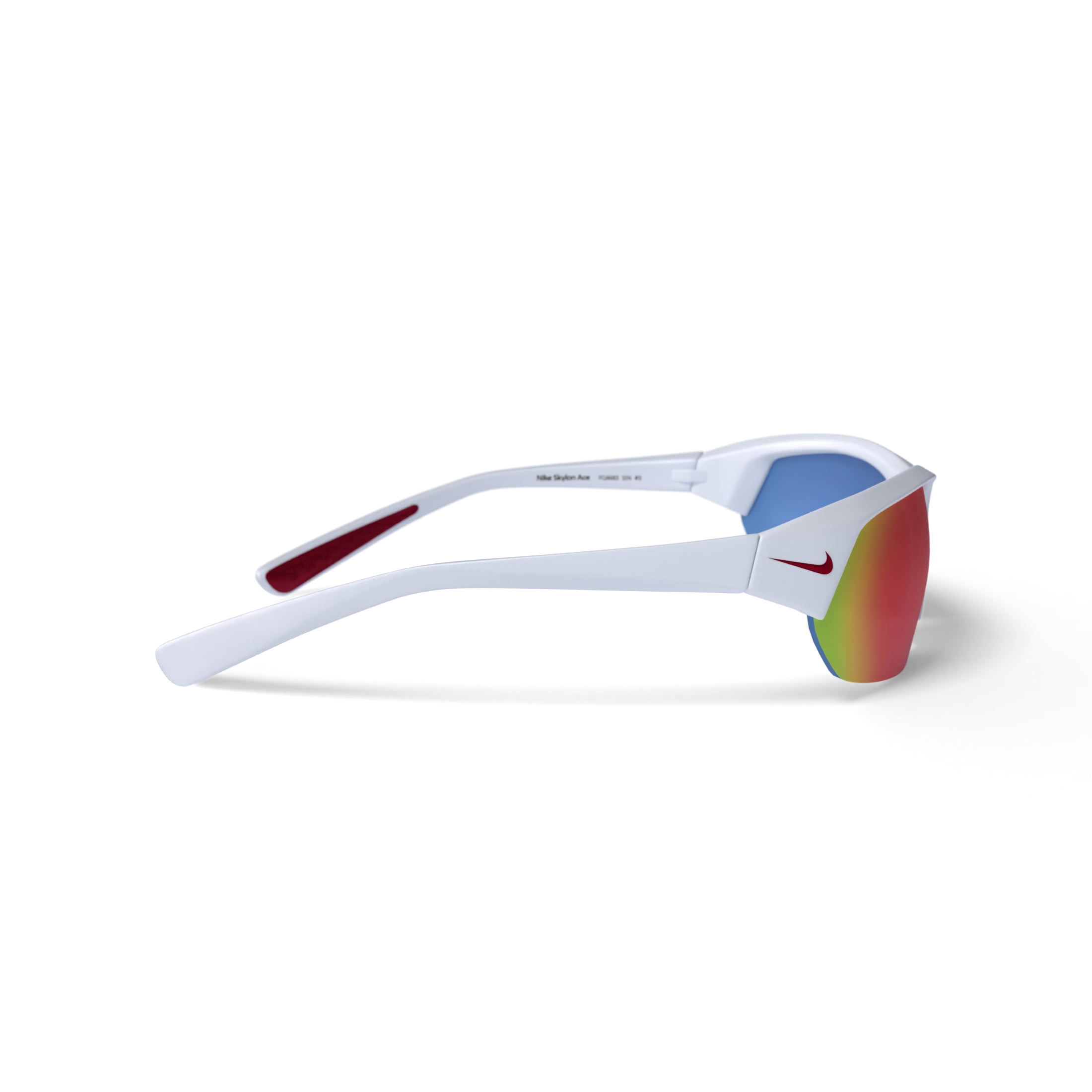 Nike Skylon Ace Semi-Rim Wrap Sunglasses, White Frame & Red  display picture 1