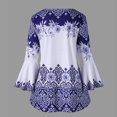 thumbnail image 3 of Aloohaidyvio Tops for Women,Womens Plus Size Printed Flare Sleeve Tops Blouses Keyhole T-Shirts, 3 of 6