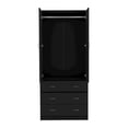thumbnail image 5 of Depot E-Shop Armoire 71" H, with 2 doors, 3 drawers and 1 hanging rod, Black, 5 of 5