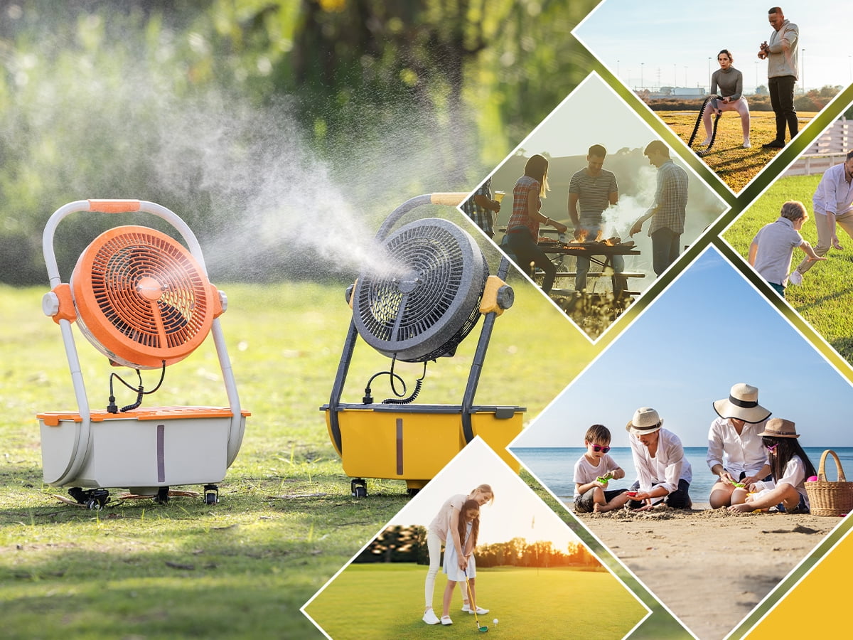 Turbro Cordless Misting Fan 19" 3 Speed 120° Oscillation Portable Electric Household Type