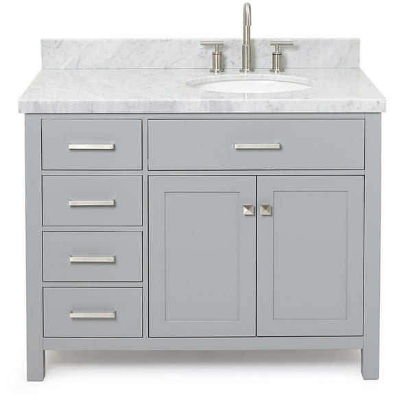 Ariel H043srcwovo Bristol 43" Free Standing Single Oval Basin Vanity Set - Grey