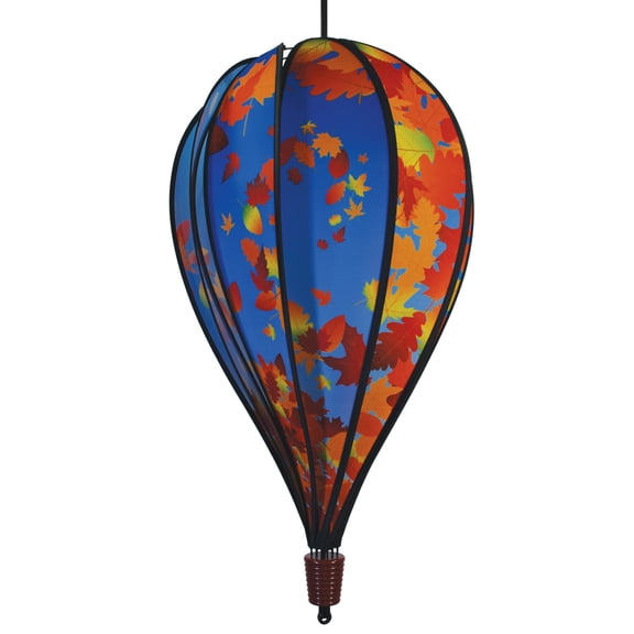 In the Breeze 0997 — Fall Leaves Hot Air Balloon - 10 Panel Spinning Balloon - Outdoor Hanging Decoration
