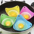 thumbnail image 5 of 4 pieces of egg steamer molds, high temperature silicone egg boiler, household egg steamer (green), 5 of 5