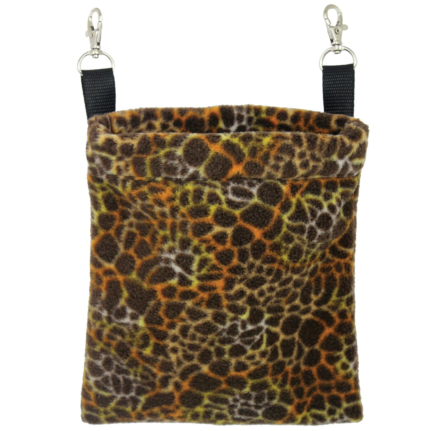 Exotic Nutrition XL Nest Pouch (Giraffe) - Hanging Fleece Cage Accessory Toy - for Sugar Gliders, Squirrels, Marmosets, Hamsters, Rodents, Rats, Reptiles & Other Small Pets - Hammock, Bed, Nest