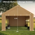 thumbnail image 5 of Lumiparty 12' x 20' Heavy Duty Outdoor Carport, Portable Car Tent Garage with 4 Roll-up Windows & 4 Doors, for Pickup Truck, Tractor,Boat,Motor, Yellow, 5 of 8