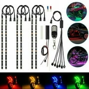 Amerteer 6X Motorcycle led lights Wireless Remote Neon Glow 18 color Light Strips Kit with 4-Level Dimmer