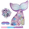 thumbnail image 2 of 1 Set Mermaid Paper Pinata Birthday Mermaid Tail Pinata with Blindfold Stick Mermaid Pinata Birthday Party Candy Filled Pinata Photo Prop, 2 of 6