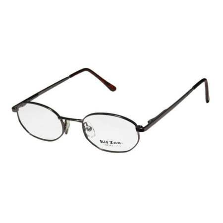New Kid Zone 410 Unisex/Boys/Girls/Kids Oval Full-Rim Shiny Brown Comfortable Glasses Fot Children Frame Demo Lenses 43-18-125 Eyeglasses/Spectacles