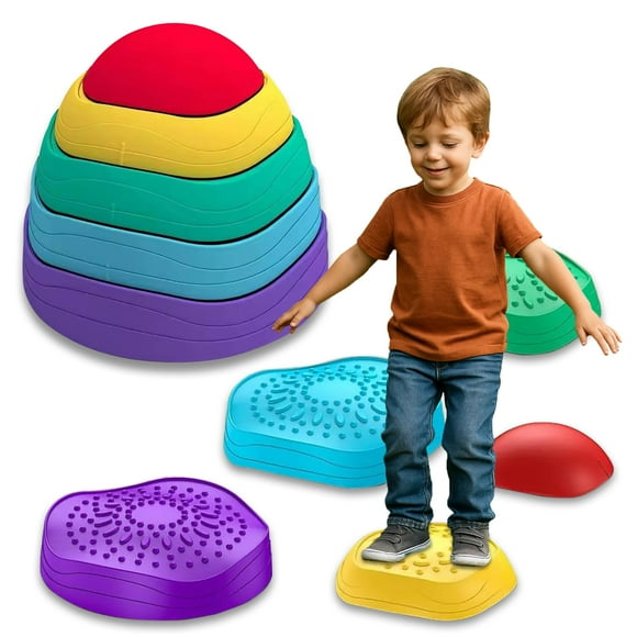 Kids Balance Board Stepping Stones - Non-Slip Sensory Toys for Toddlers 18M+