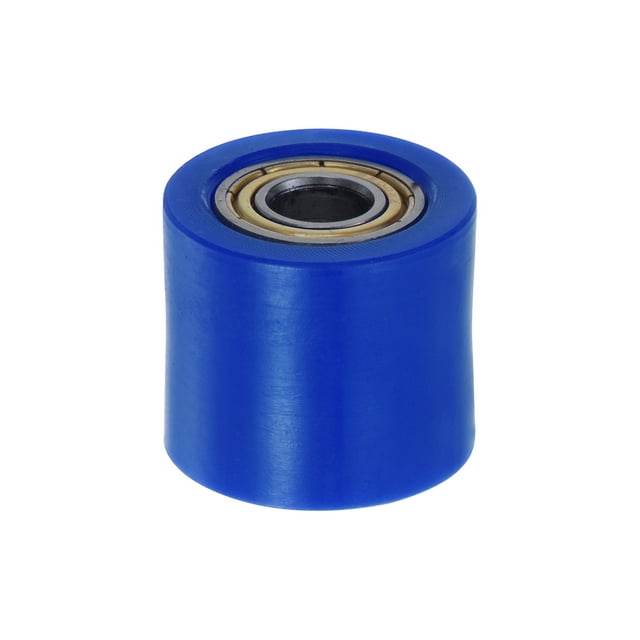 Unique Bargains 10mm Chain Roller Pulley Tensioner Wheel Guide Cylinder Type for Bike Sliding Door, Blue