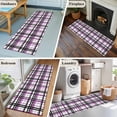 thumbnail image 5 of Purple Black Plaid Runner Rug 2x6 FT,Non Slip Hallway Rugs,Farmhouse Purple Black Checkered Washable Soft Floor Carpet Throw Runner Carpet Long Rugs for Entryway Kitchen Bedside Sliding Door, 5 of 8