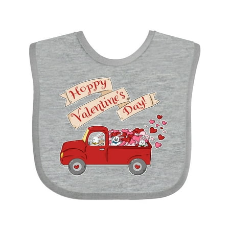 

Inktastic Hoppy Valentine s Day Bunny Truck Gift Baby Boy or Baby Girl Bib