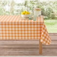 thumbnail image 2 of Mainstays Orange Plaid PEVA Tablecloth, Spring & Summer, 60"W x 102"L Rectangle, for Outdoor and Indoor, 2 of 6
