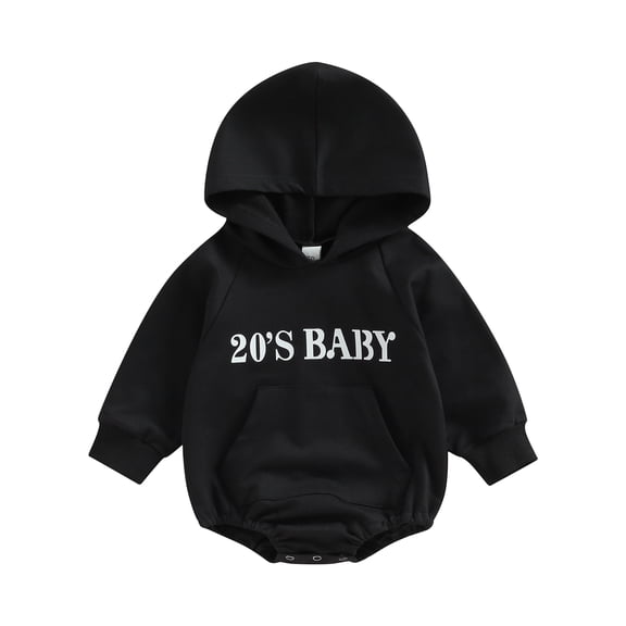 Baby Boy Girl Fall Clothes 20s Baby Hoodie Sweatshirt Romper Long Sleeve Onesie Outfit Cute Infant Clothing