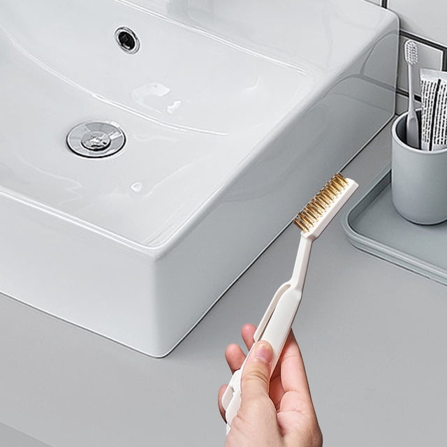 Brosse de Nettoyage des Crevasses, Récurant Ménager Multi-Usage, Détachant à Main pour Carrelage, Rails de Fenêtre, Éviers et Taches de Sol Dur, Design Robuste et Durable