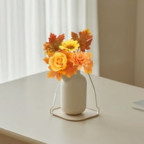 Mums Artificial Flowers Fall Floral Arrangement Daisy Bouquet for Indoor Wedding Home Table Office Desk Vase Centerpieces Decoration(Orange Yellow Red),J