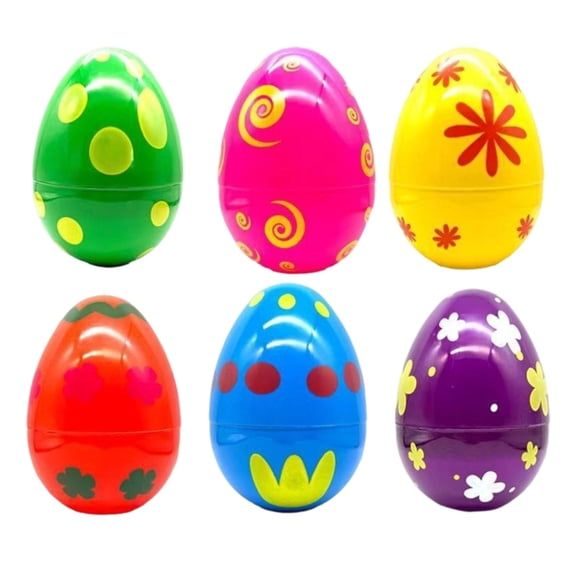 25cm Easter Painted Egg - Large Plastic Decorative Egg With Colorful Print, Fillable Centerpiece For Spring & Holiday Table Display