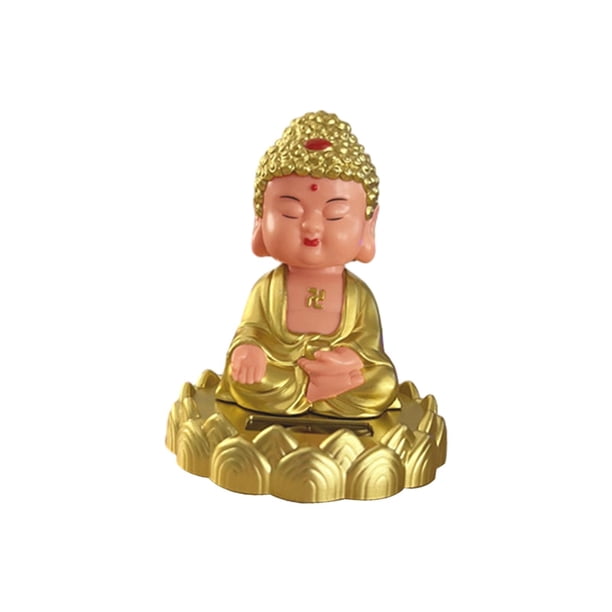 Mini Estatua Solar De Buda Que Asiente Con La Cabeza, Adorno Para Coche, Decoración Para El Hogar Y La Oficina, Estilo A