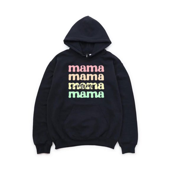 MAMA Script Lettering Mothers Day Family Love Typography Cute Graphic Hoodie, for men & women, up to size 5XL