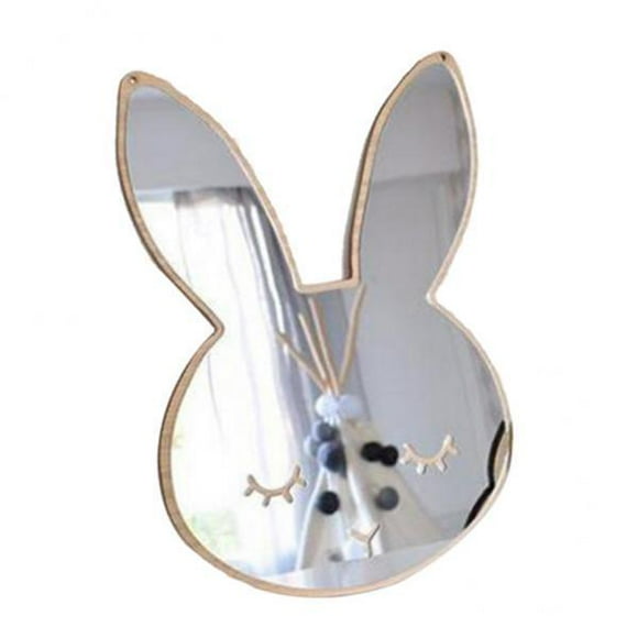 DOLITY 2X Wooden Wall Hanging Mirror Decor Baby Nursery Ornament #3