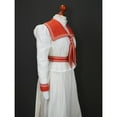 thumbnail image 5 of Victorian Dress Elegant White Long Dress with Orange Tie for Women, 5 of 10