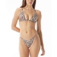 thumbnail image 3 of Sundazed Women's Brown Layla Zebra-Print Strappy-Back Bikini Top, 3 of 4