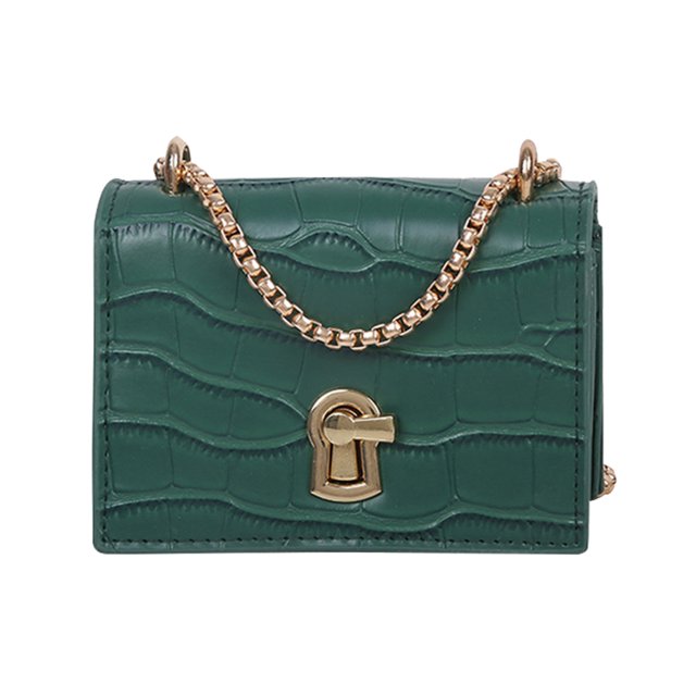 Elegante bolso de mensajero de Color puro para mujer Mini bolso de hombro con cadena de viaje Simple bandolera informal de cuero PU para mujer