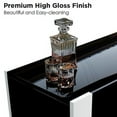 thumbnail image 2 of VANACC Fireplace TV Stand, 70" Entertainment Center LED Lights, U-Shaped Legs, Black, 2 of 7