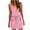Pink, variant on JoveMarine Dresses for Women Summer Casual V-Neck - Drawstring Waist Short Beach Vacation T-Shirt Dress with Pockets, Sleeveless Lightweight,Army Green L