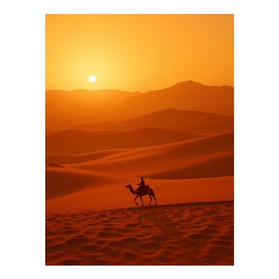 Diamond Art Kit for Adults, Desert Sunset Camel Silhouette Diamond Painting for Adults Beginners, 5D DIY Diamond Art Painting Kits, Colorful Diamond Painting Craft for Home Decor 12x16